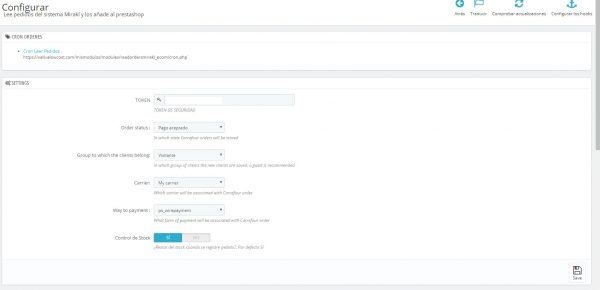 config 2 600x290 - Importación de pedidos al sistema #Prestashop desde #Marketplace que usan el sistema #Mirakl