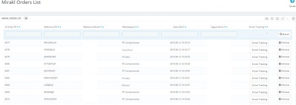listado pedidos 600x214 - Importación de pedidos al sistema #Prestashop desde #Marketplace que usan el sistema #Mirakl
