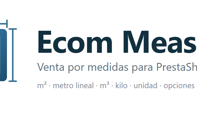 logo Ecom Measure — Vender por metros, m², m³, kilos y unidades con opciones y materiales