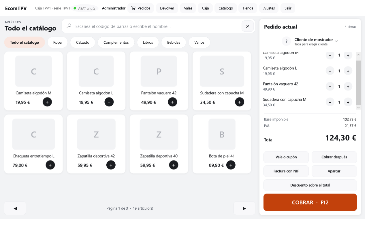 TPV / POS para Windows con VERI*FACTU y conexión a PrestaShop y Woocommerce ecomtpv 60 venta - TPV / POS para Windows con VERI*FACTU y conexión a PrestaShop y Woocommerce